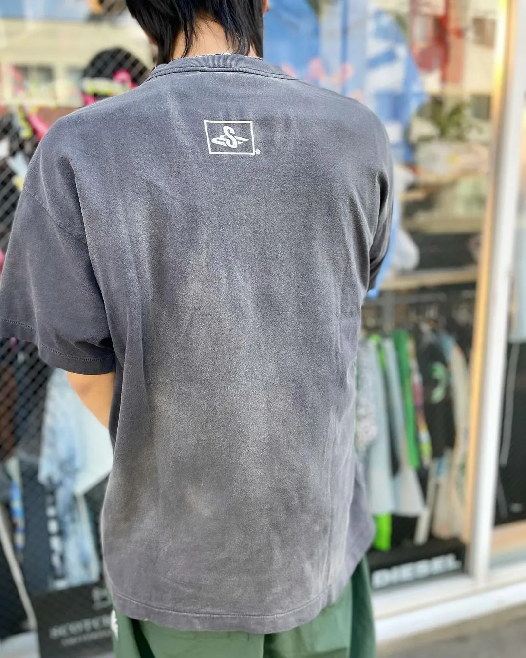 SAINT Mxxxxxx SM6 TEE/BLK latest model SM6 basic LOGO printed TEE, washed black S-XL, garment dyeing, heavy washing to make old, hanging holes, highly restored original printing, correct with anti-counterfeiting angel mark